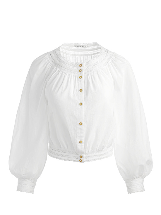 OFF WHITE-CHERELLE BUTTON DOWN BLOUSE