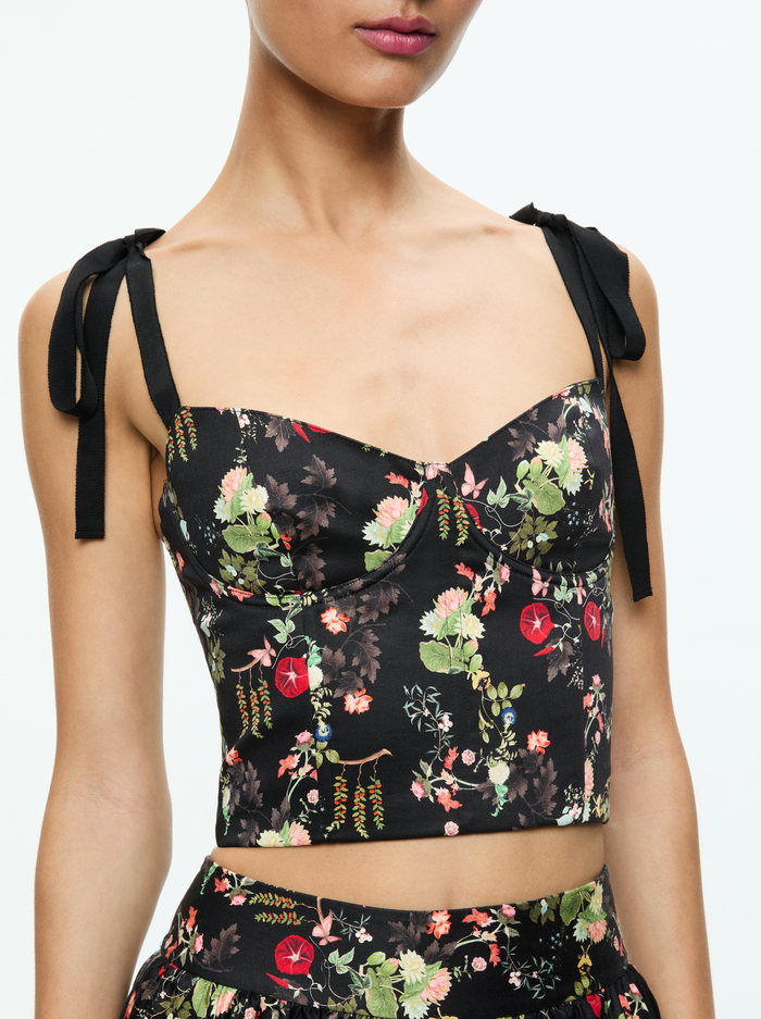 HELENE BUSTIER TOP - BLUSH KISS BLACK image 3 - Alice And Olivia