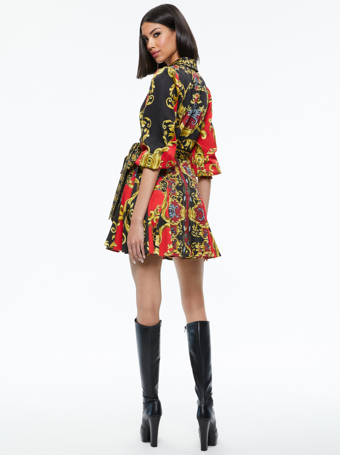 ALISA WRAP GODET SHIRT DRESS - REGAL ROMANCE BORDEAUX image 1 - Alice And Olivia