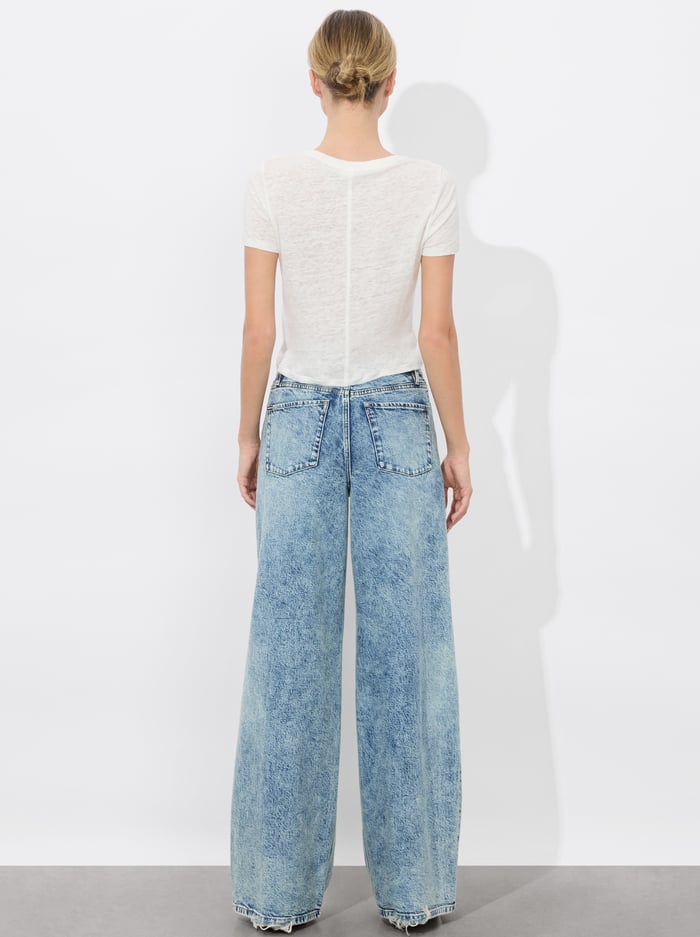CINDY CROPPED LINEN TEE - OFF WHITE image 2 - Alice And Olivia
