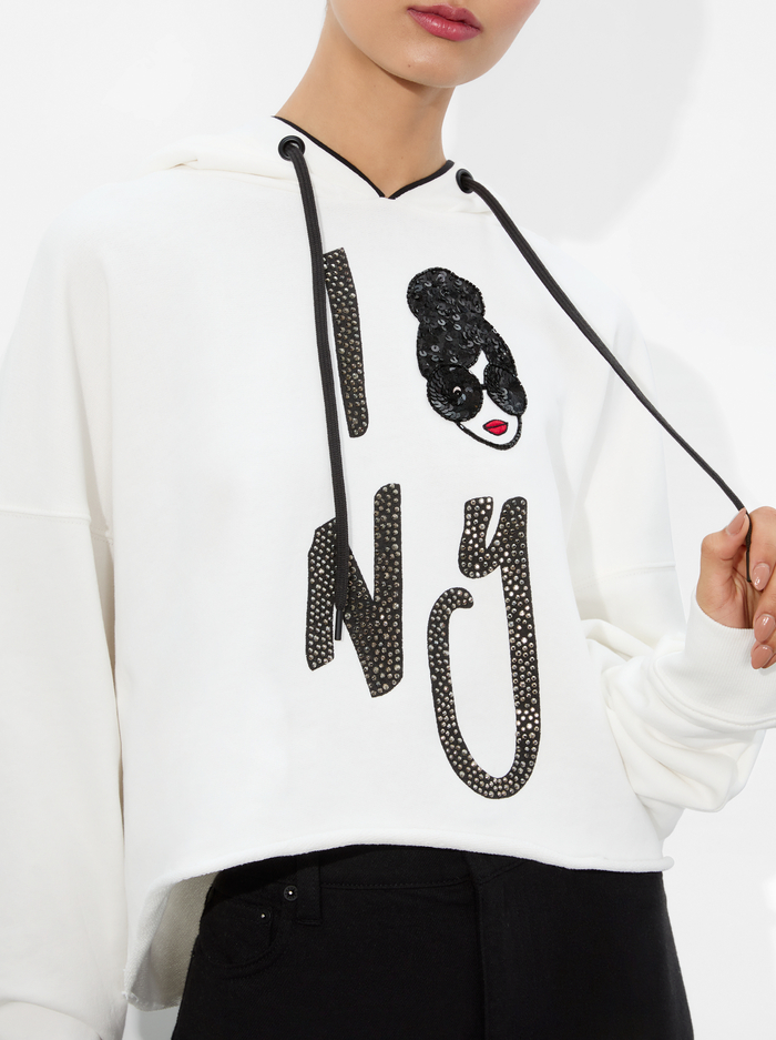 SUNNY STACEFACE HOODIE - OPTIC WHITE image 3 - Alice And Olivia