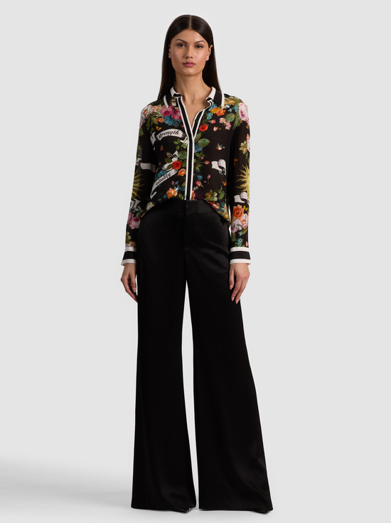 SOLAR STRENGTH BLACK-WILLA SILK BLOUSE