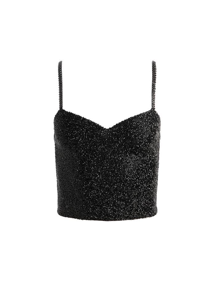 NINA EMBELLISHED BUSTIER TOP - BLACK image 5 - ALICE + OLIVIA