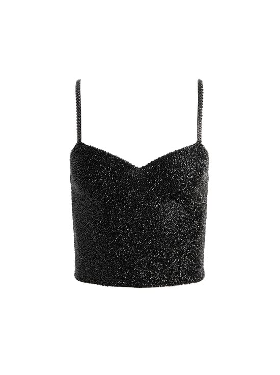 BLACK-NINA EMBELLISHED BUSTIER TOP