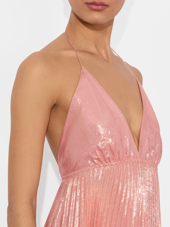 DUSTY ROSE-ADALYN HALTER MAXI DRESS