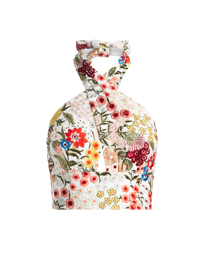 EVELINA CROP TOP - OFF WHITE/MULTI image 5 - Alice And Olivia