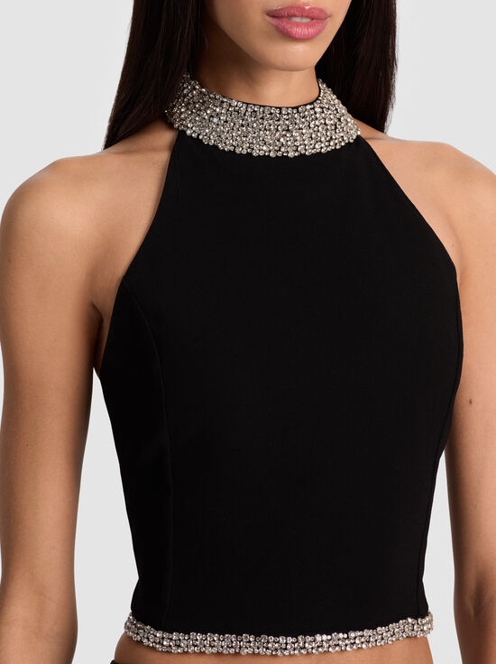 BLACK-GATZ EMBELLISHED TOP
