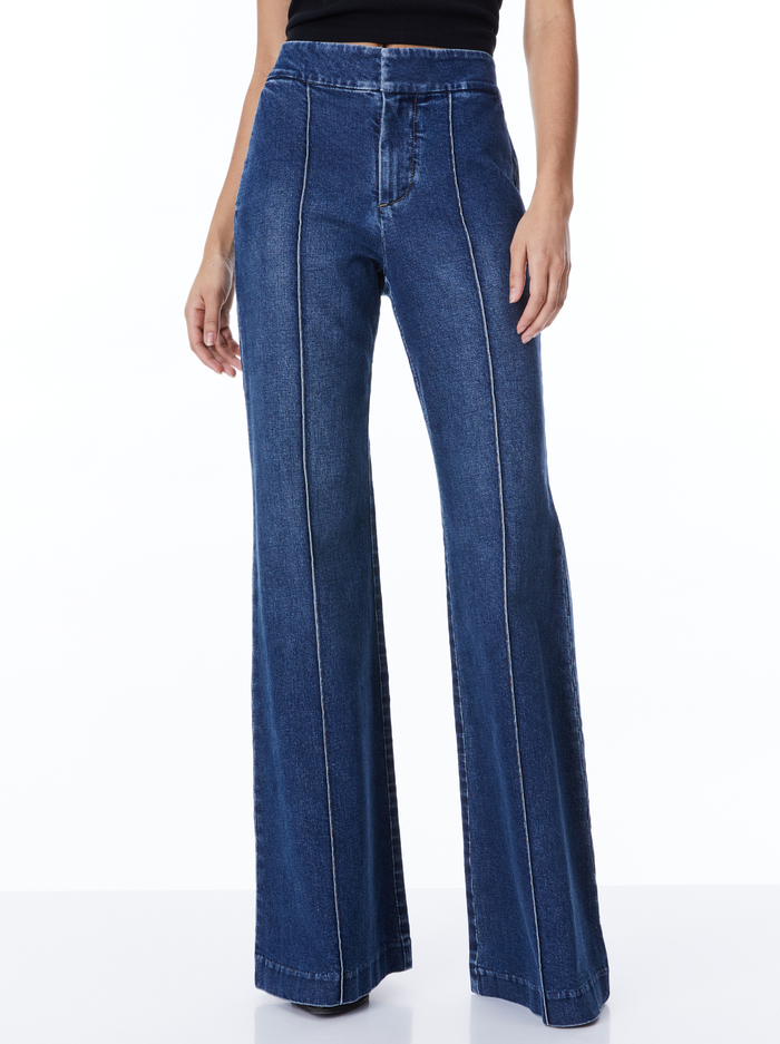DYLAN HIGH WAISTED WIDE LEG JEAN - LOVE TRAIN - Alice And Olivia