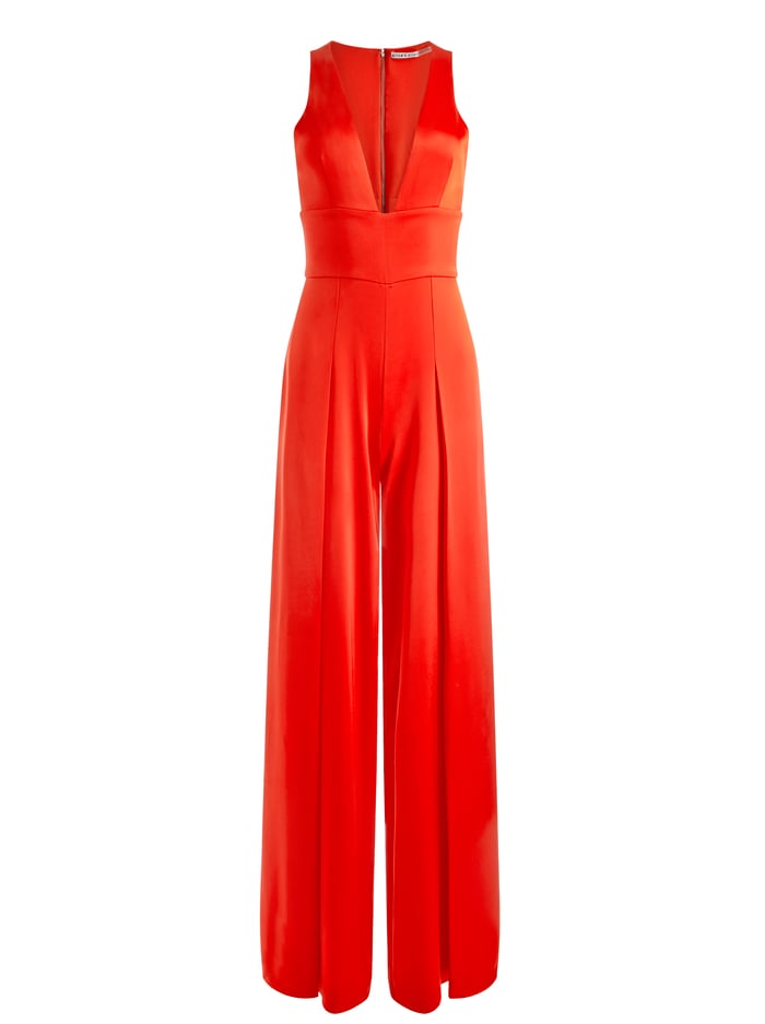 MYRTLE DEEP V-NECK WIDE LEG JUMPSUIT - CHILI PEPPER image 5 - ALICE + OLIVIA