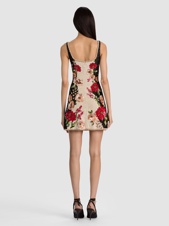 FLORAL RADIANCE-EVE EMBELLISHED MINI DRESS