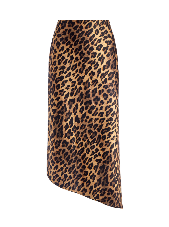 MAEVE ASYMMETRICAL SLIP SKIRT - SPOTTED LEOPARD DARK TAN image 5 - ALICE + OLIVIA