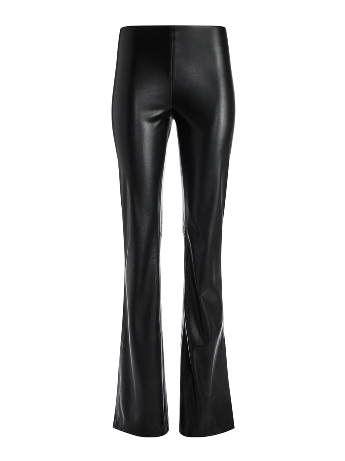 TEENY VEGAN LEATHER SIDE SLIT PANT - BLACK image 5 - Alice And Olivia