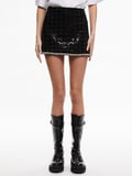 RUBI SEQUIN TWEED MINI SKIRT - BLACK