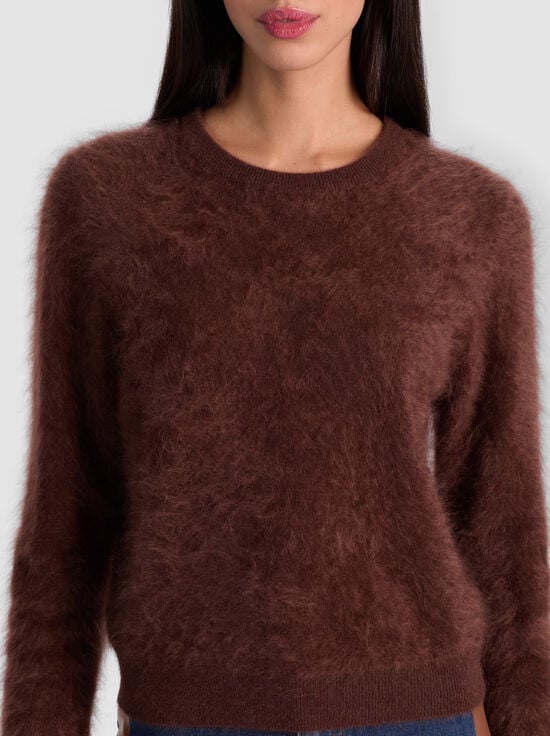 DARK CHOCOLATE-CAROLEE CASHMERE PULLOVER