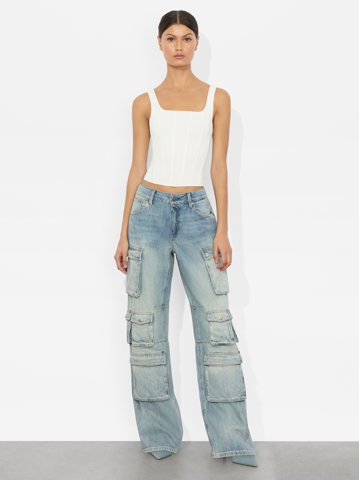 OLYMPIA CARGO JEAN - SIERRA VINTAGE BLUE image 1 - Alice And Olivia