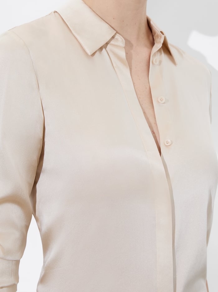 BRADY SILK BLOUSE - CHINO image 3 - Alice And Olivia