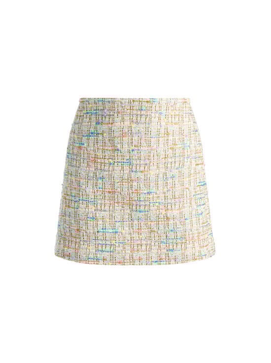 OFF WHITE MULTI-RILEY MINI SKIRT