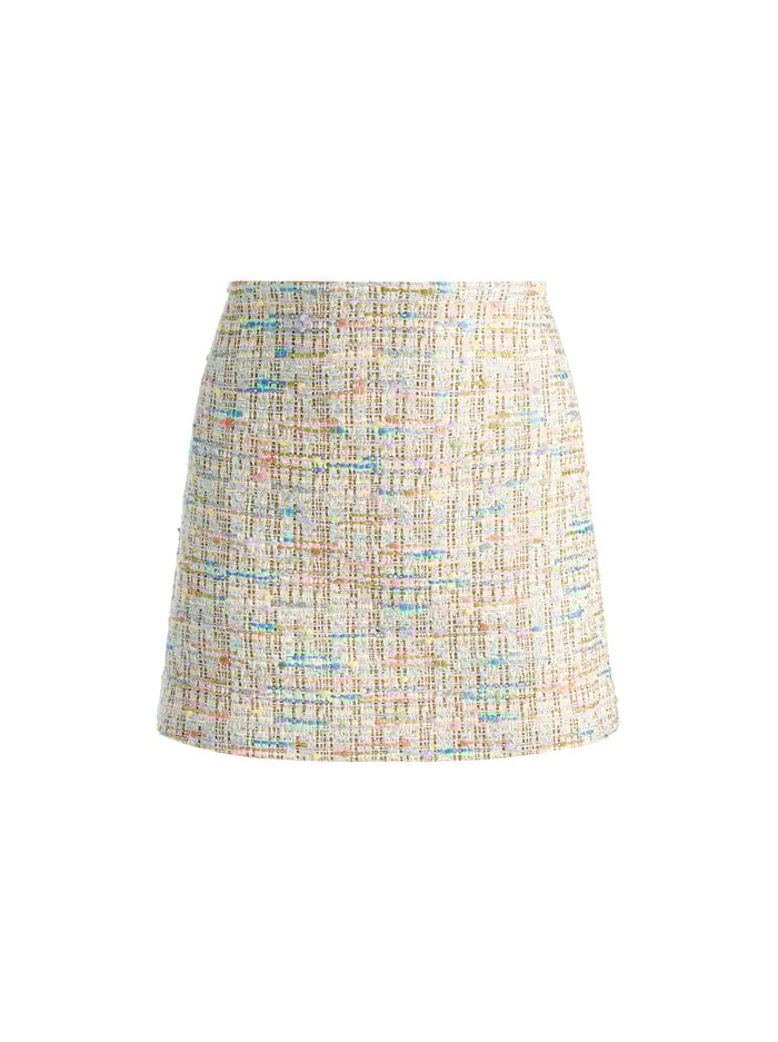 RILEY MINI SKIRT - OFF WHITE MULTI image 5 - Alice And Olivia