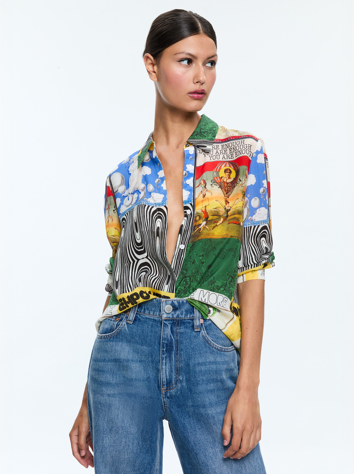 WILLA PLACKET TOP - HAUTE COUTURE - Alice And Olivia