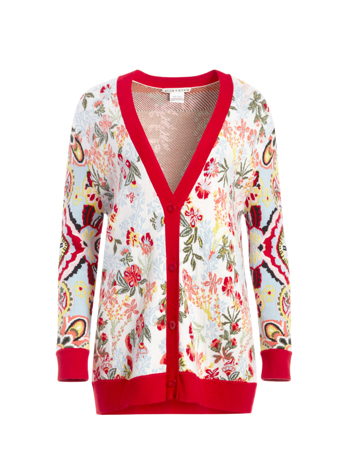 BRADFORD JACQUARD GRANDPA CARDIGAN - MULTI image 5 - Alice And Olivia