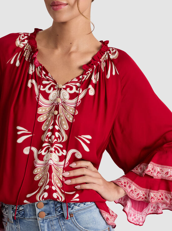 SERENADE DARK CHERRY-LEONORA TUNIC TOP