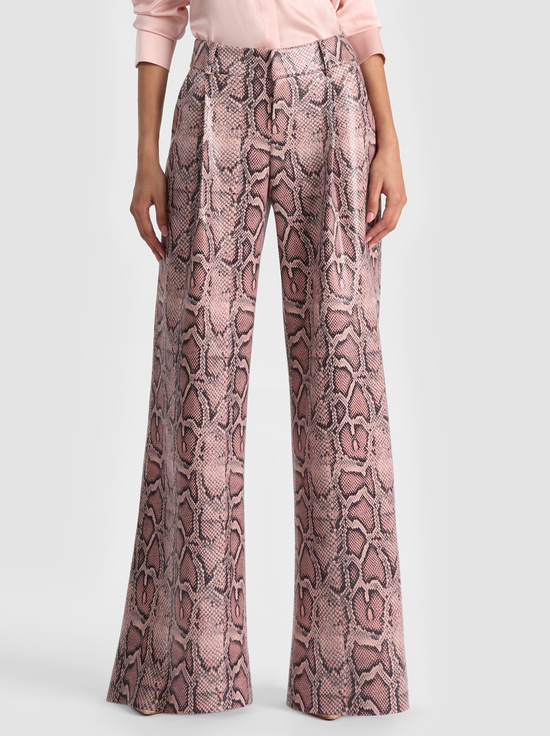 ENGLISH ROSE/BLACK SNAKE-ERIC VEGAN SNAKESKIN PANT