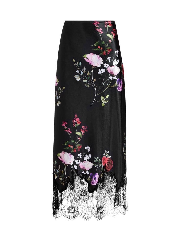 MAEVE VELVET SLIP SKIRT - FLORAL DREAMS image 5 - Alice And Olivia