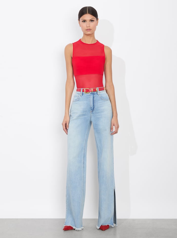 HAYDEN BUCKLE BELT - BRIGHT RUBY/GOLD image 2 - ALICE + OLIVIA