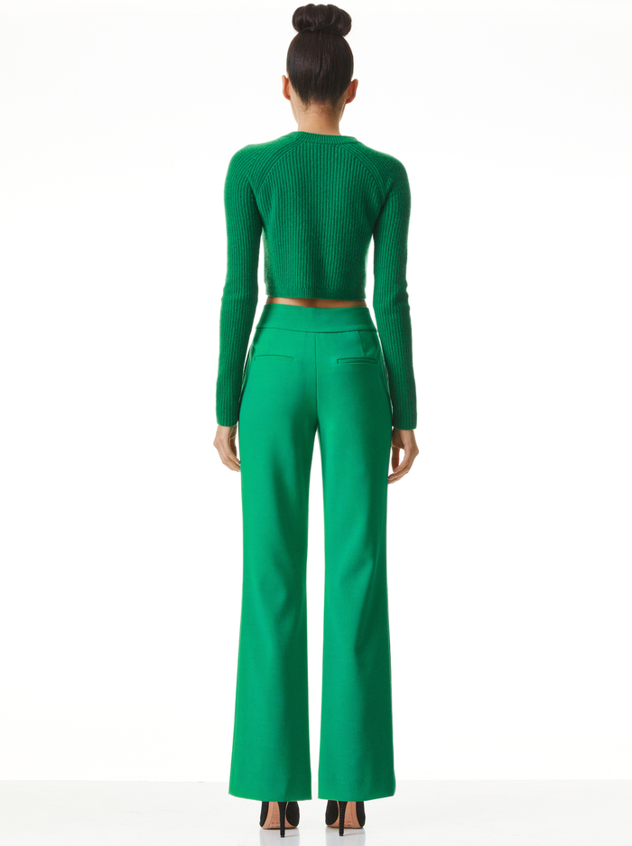 DYLAN HIGH WAISTED WIDE LEG PANT - DEEP EMERALD image 1 - Alice And Olivia