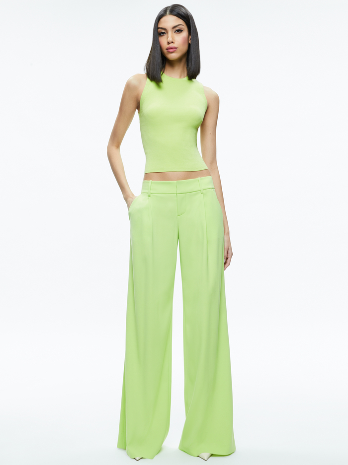 ERIC LOW RISE PANT - SHARP GREEN image 4 - Alice And Olivia