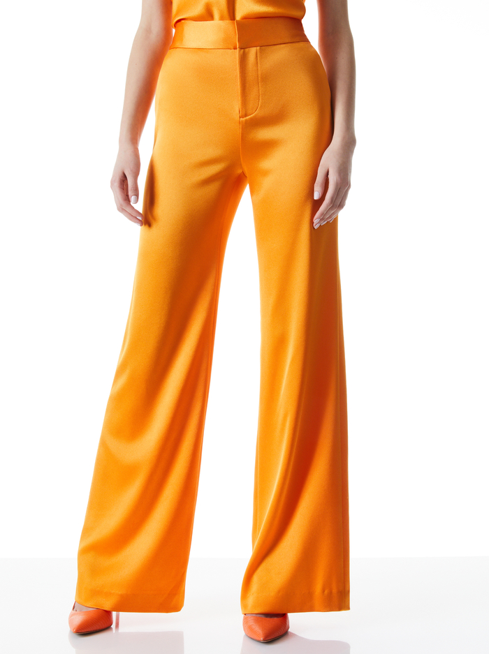 DEANNA HIGH WAISTED BOOTCUT PANT - TANGERINE - Alice And Olivia