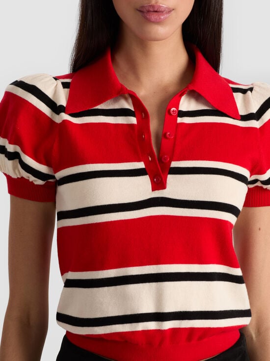 PERFECT RUBY MULTI-RAMONA STRIPED PULLOVER