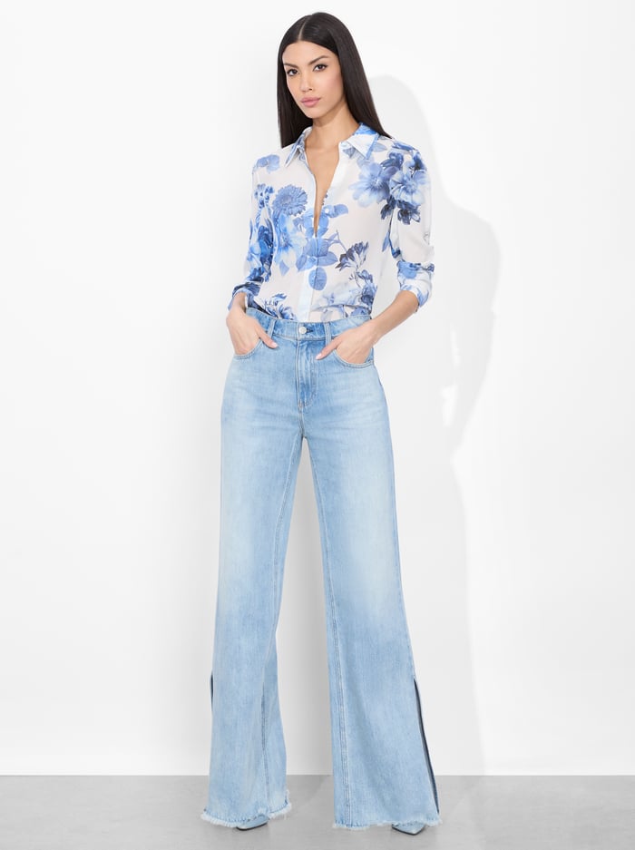 WILLA SILK BLOUSE - AFFECTION SMALL image 4 - Alice And Olivia