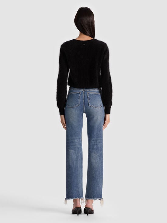 BLACK-CAROLEE CASHMERE PULLOVER