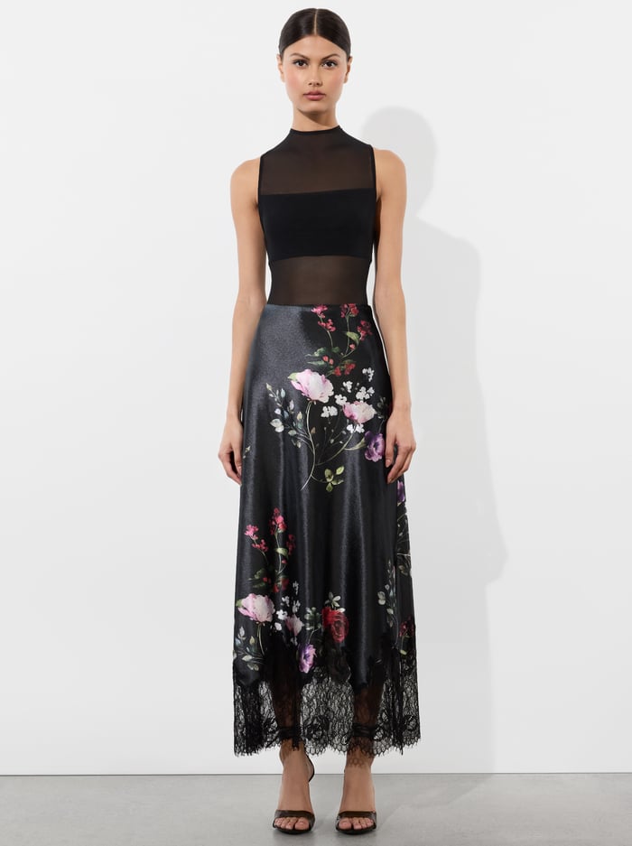 MAEVE VELVET SLIP SKIRT - FLORAL DREAMS image 1 - Alice And Olivia