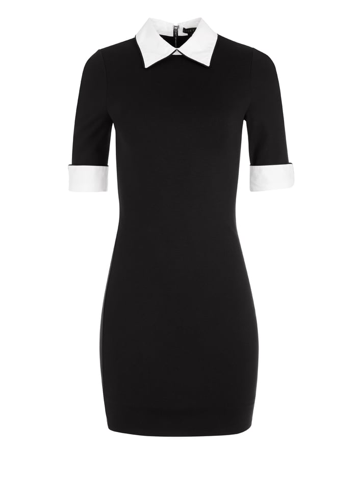 DELORA COLLARED MINI DRESS - BLACK/OFF WHITE image 5 - Alice And Olivia