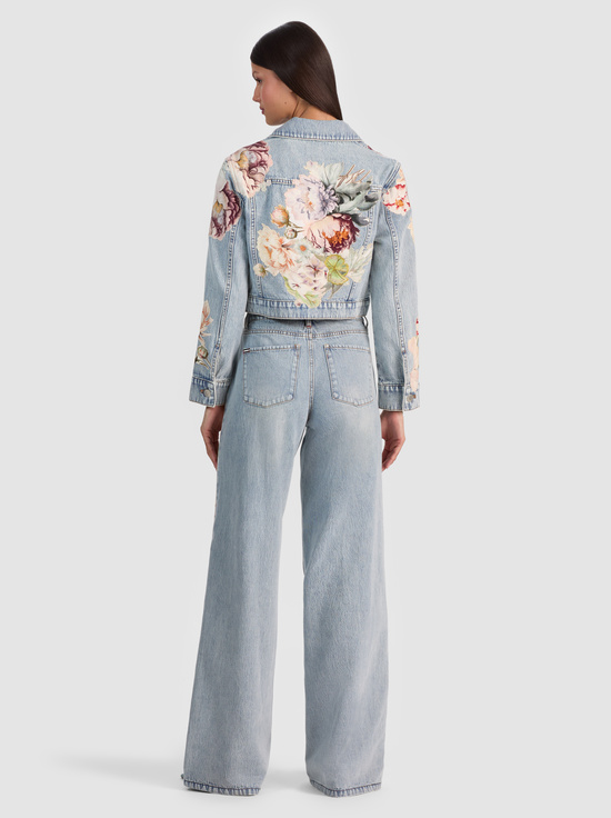 SIERRA VINTAGE/MULTI-CHLOE EMBROIDERED DENIM JACKET