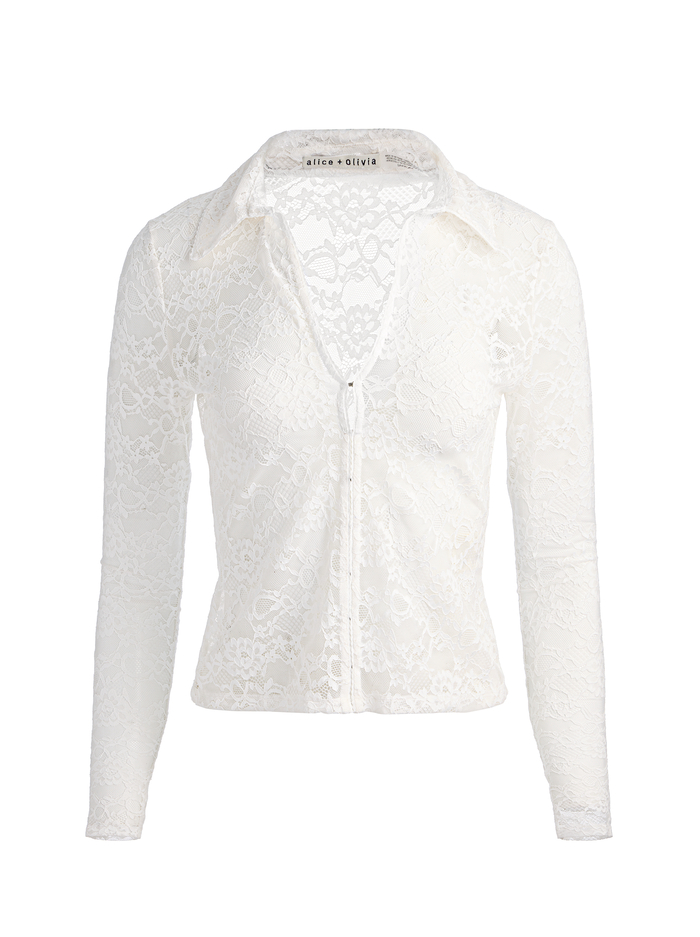 KARA LACE BUTTON DOWN - OFF WHITE image 5 - ALICE + OLIVIA