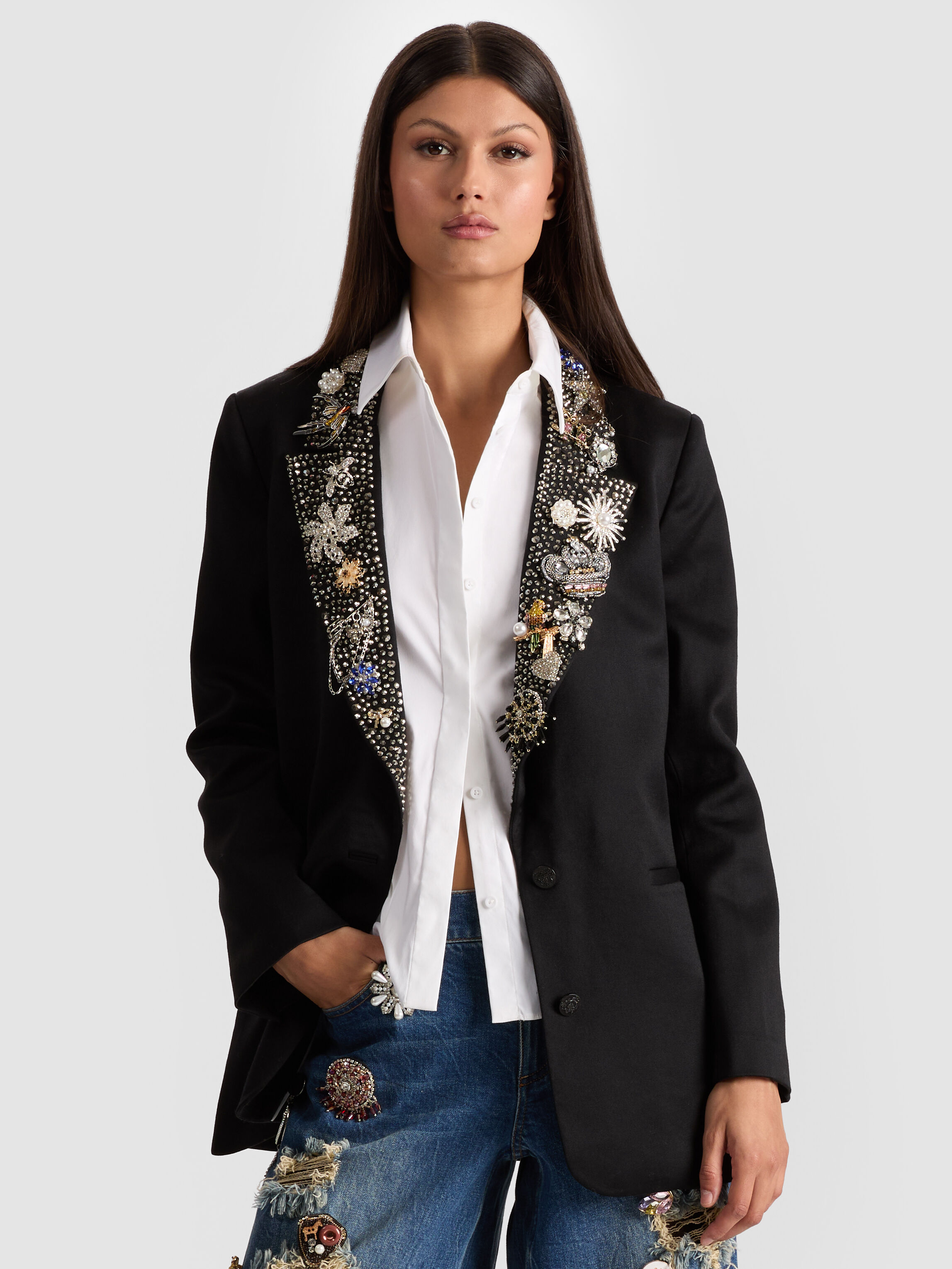 ALICE+OLIVIA レース&ジャカード ブレザージャケット Women's Designer Blazers | Alice + Olivia
