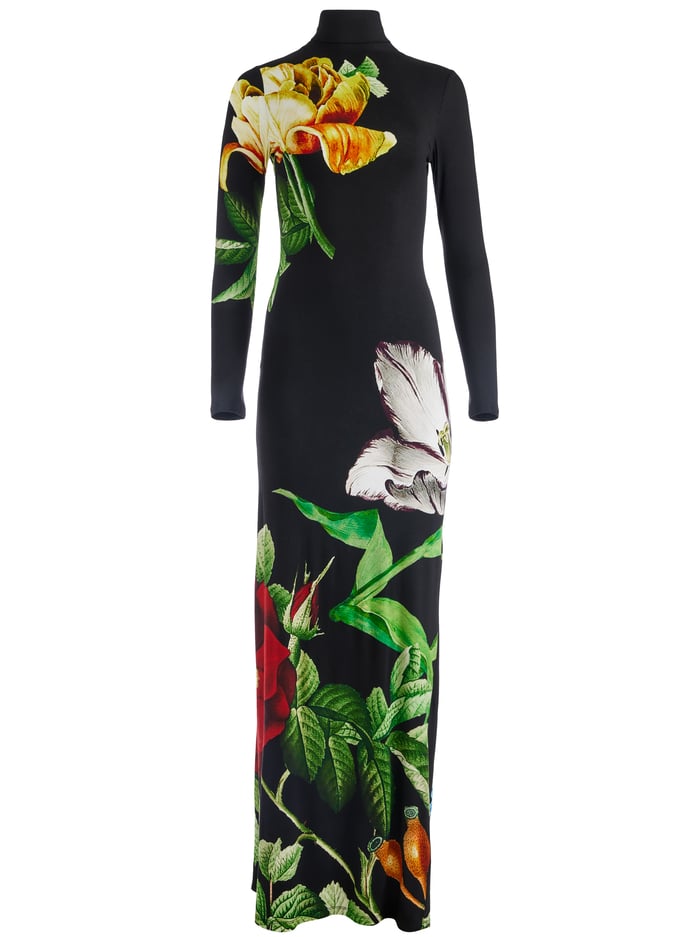 DELORA FITTED LONG SLEEVE MAXI DRESS - ATRIUM FLORAL LG image 5 - Alice And Olivia