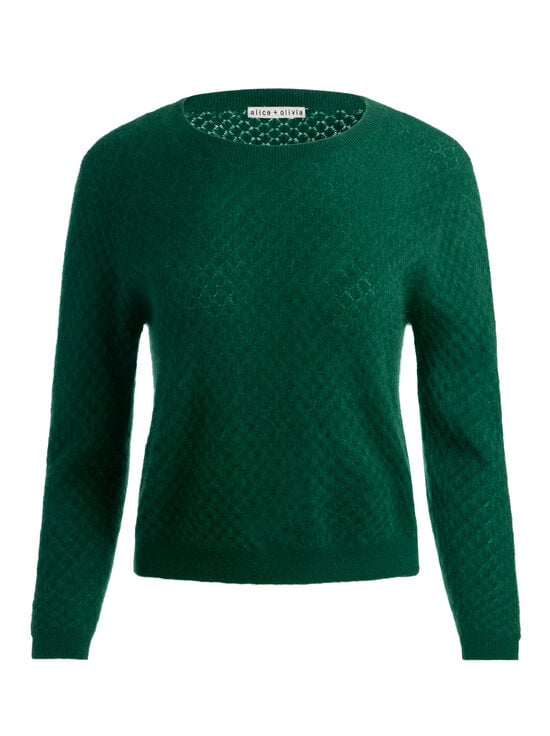 GREEN MYSTIQUE-CAROLEE CASHMERE PULLOVER