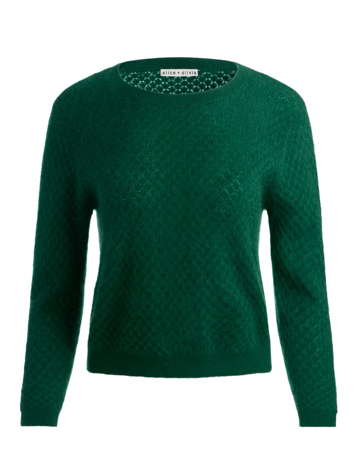 CAROLEE CASHMERE PULLOVER - GREEN MYSTIQUE image 5 - Alice And Olivia