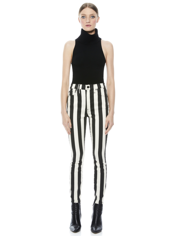 GOOD HIGH RISE ANKLE SKINNY - EMPIRE STRIKES BLACK image 4 - Alice And Olivia