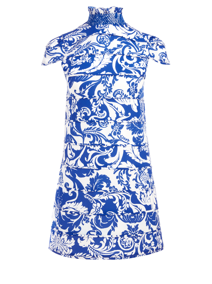 KARISSE MOCK NECK MINI DRESS - ROMAN HOLIDAY BLUE EYES image 5 - Alice And Olivia