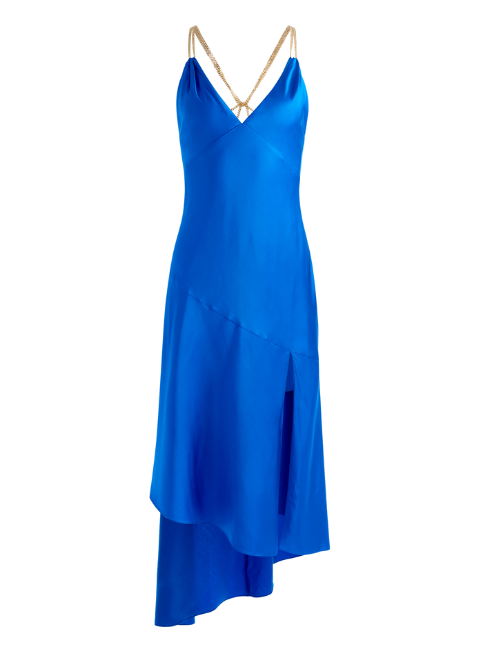 SAVANA CHAIN STRAP MIDI DRESS - TRUE BLUE image 6 - Alice And Olivia