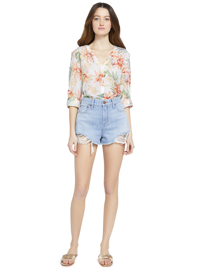 COLBY FLORAL BUTTON DOWN - HIBISCUS FLORAL image 2 - Alice And Olivia