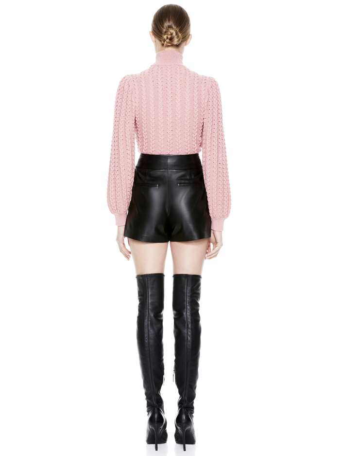 ESME CABLEKNIT TURTLENECK - ROSE image 2 - Alice And Olivia