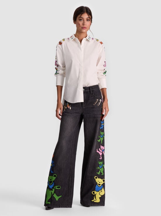 GRATEFUL BEARS OFF WHITE-A+O X GRATEFUL DEAD DIMITRA BUTTON DOWN