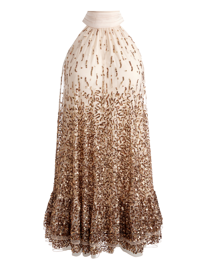 ZENON CAPE MINI DRESS - PEARL BLUSH/ROSE GOLD image 5 - Alice And Olivia