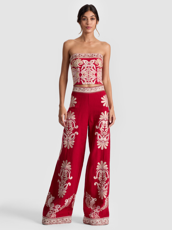 SERENADE DARK CHERRY-CECE EMBROIDERED TOP